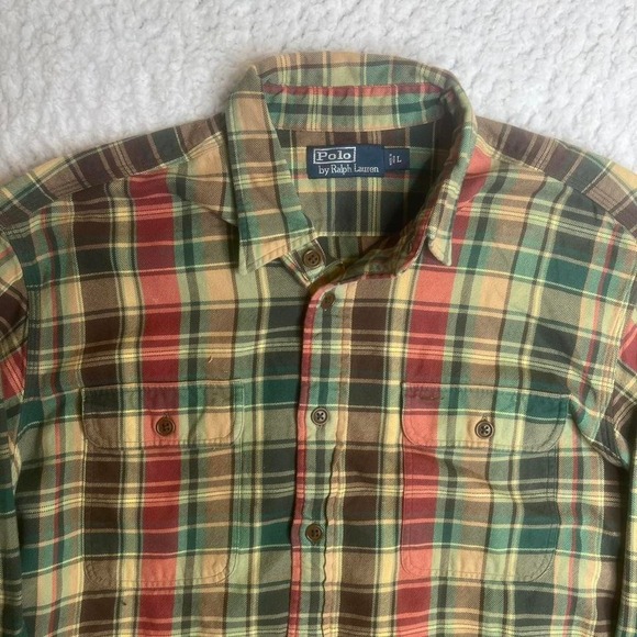 Vintage Polo Ralph Lauren elbow patch camping hunting flannell long sleeve L - Picture 1 of 6
